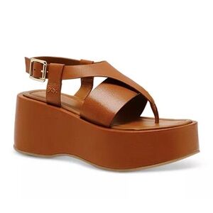 Free People Tan Platform Sandals